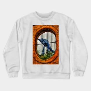 Tees Transporter Bridge Viewed Through Wall Space Crewneck Sweatshirt